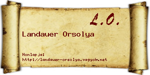 Landauer Orsolya névjegykártya